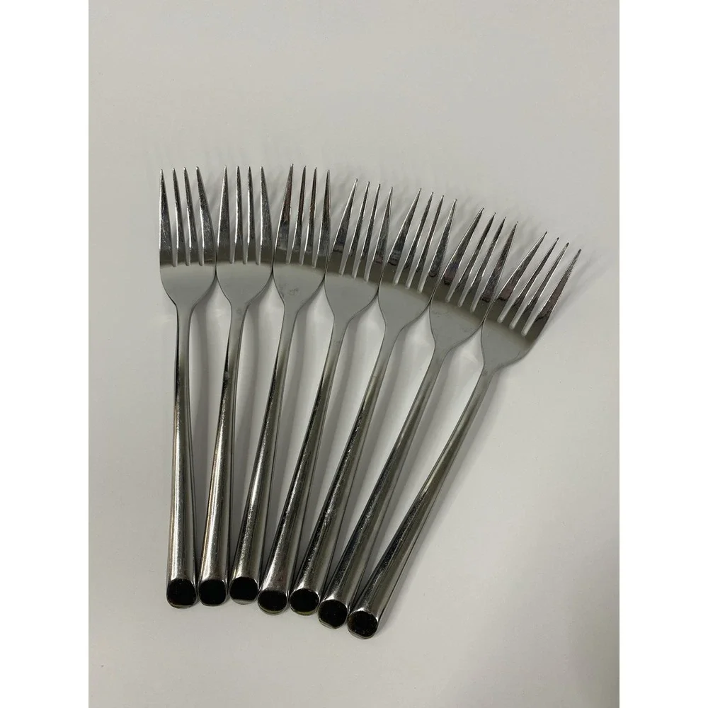 Towle Wave Glossy Angled Tip Stainless Dinner Forks Set Of 7 Replacements